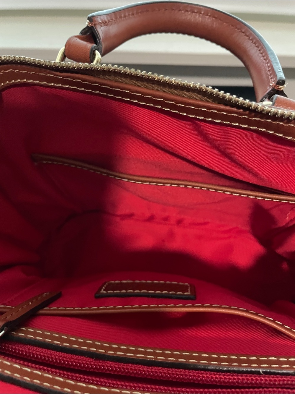 Dooney & Bourke Bitsy Zip Zip Pebble Leather Satchel in Cocoa - Picture 9 of 12